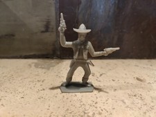 Vintage Plastic 3" Gray Cowboy Figure Made in USA - Tim-Mee Toys