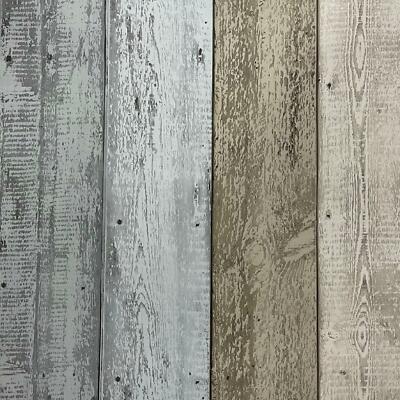Arthouse lackierte Holzbohlen Holzpaneele Tapete blau und neutral 904008