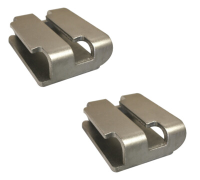 (2 Pack) Double L Track Plate Flat Hook Receiver (Chromate Finish)