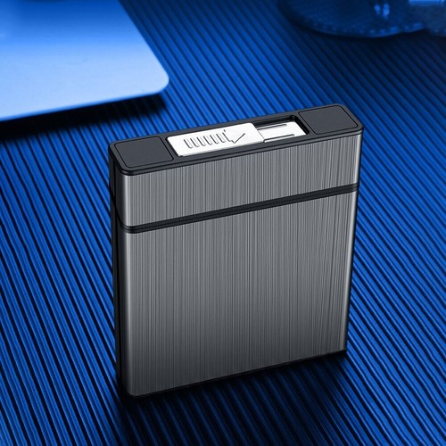 Custodia sigari antivento con accendino USB resistente all'umidità custodia sigari impermeabile - Foto 17 di 24