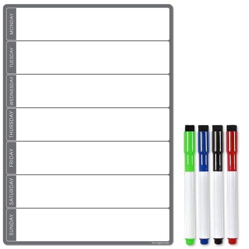 Magnetic Weekly Planner and Organiser – Whiteboard for Family - Dry Erase Pens - Picture 2 of 46