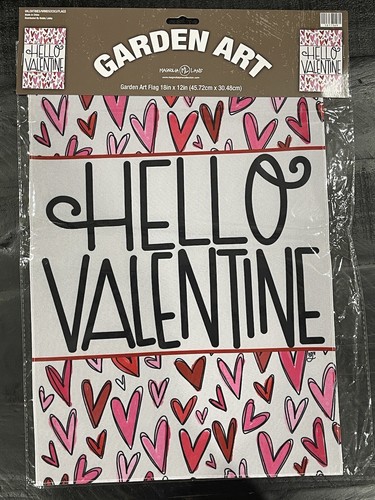Hearts Hello Valentine's Day Garden Flag Love 18" X 12.5 Garden Art Outside