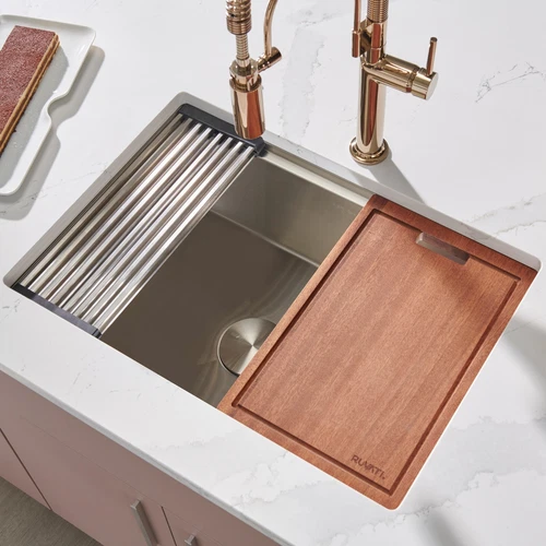 Ruvati 30-inch Workstation Rounded Corner Undermount Ledge Kitchen Sink- RVH8320