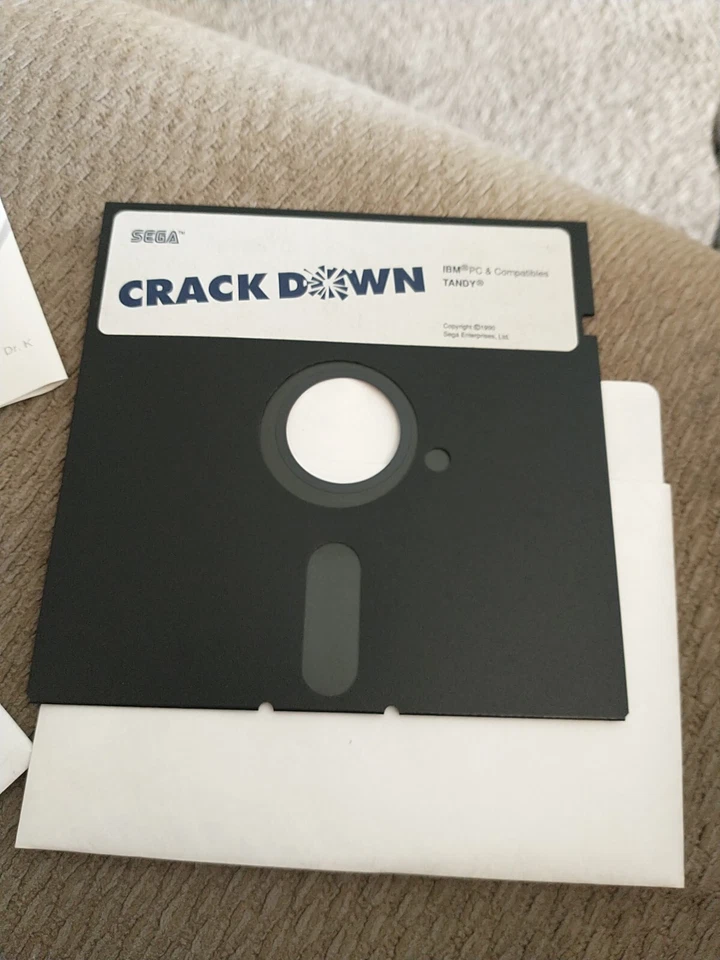 1990 Sega Arcade Hits Crack Down IBM 5.25" Computer PC Game Box & Manual NEW - Image 4 of 4