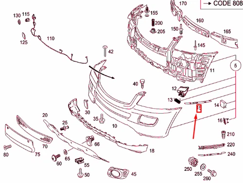 NEU MB ML W164 VORDERE STOSSSTANGE LINKS HALTERUNG ZWISCHENSCHICHT A1648890195 - Bild 7 von 11