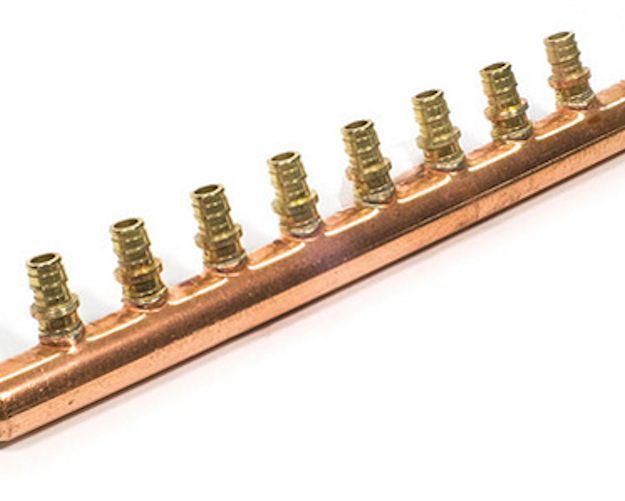 Fittings Uponor Wirsbo Fitting 1 Copper Manifold with 3/4 ProPEX Ball
