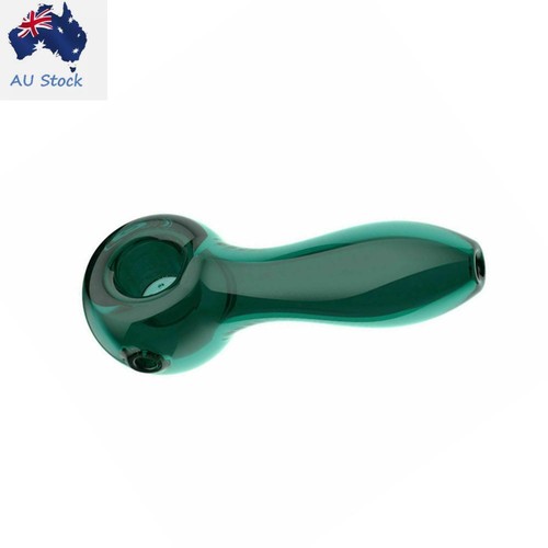4" Mini 7Hole Glass Smoking Pipe Glass Spoon Smoke Pipes Green Bowl Pipe AU Ship