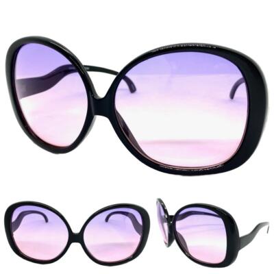 OVERSIZED EXAGGERATED VINTAGE RETRO Style SUN GLASSES Huge Jumbo XL Black Frame