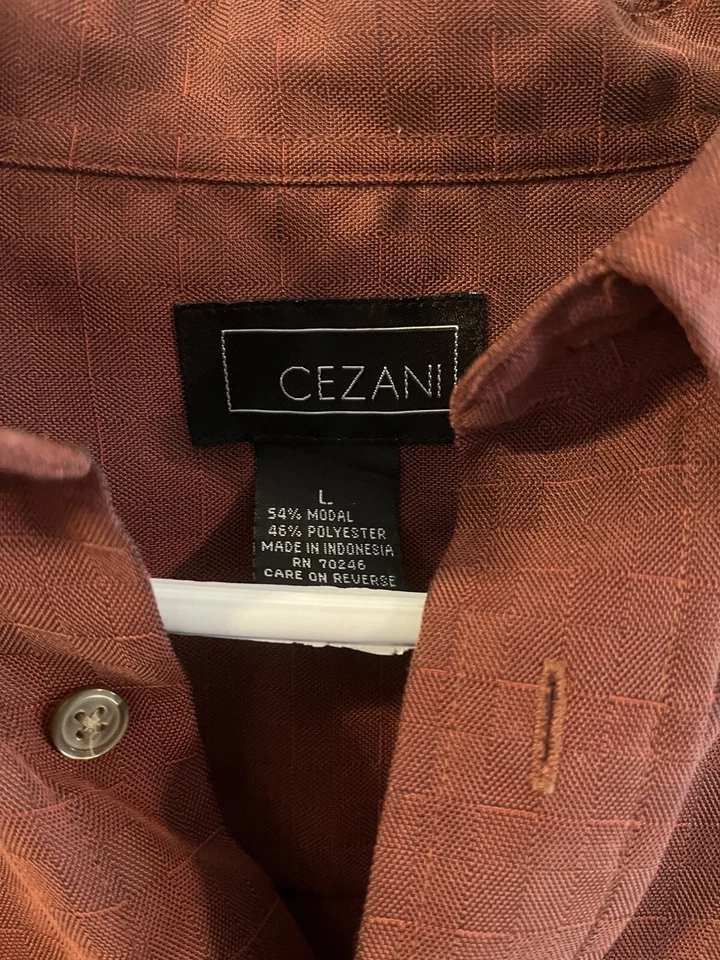 Camisas de vestir Cezani para hombre naranja quemado mangas largas abotonadas Foto 3 de 4