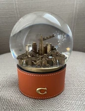 Coach Snow Globe With Rexy And Snowman in Colour Brass/pumpkin NWT Authentic