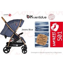 BX 22 - Passeggino Leggero Compatto Pieghevole 0- 4 Anni 0-22 Kg Jeans Baciuzzi