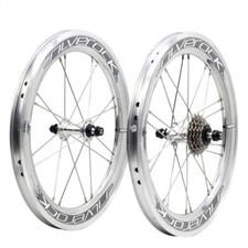 Bici Pieghevole 16 Pollici 349 1 3/8 Cerchio V Freno Aero Set Cerchi in Lega Alto Profilo