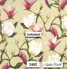(2462) TWO Paper LUNCHEON Decoupage Art Craft Napkins  - MAGNOLIA BLOOMS FLOWERS