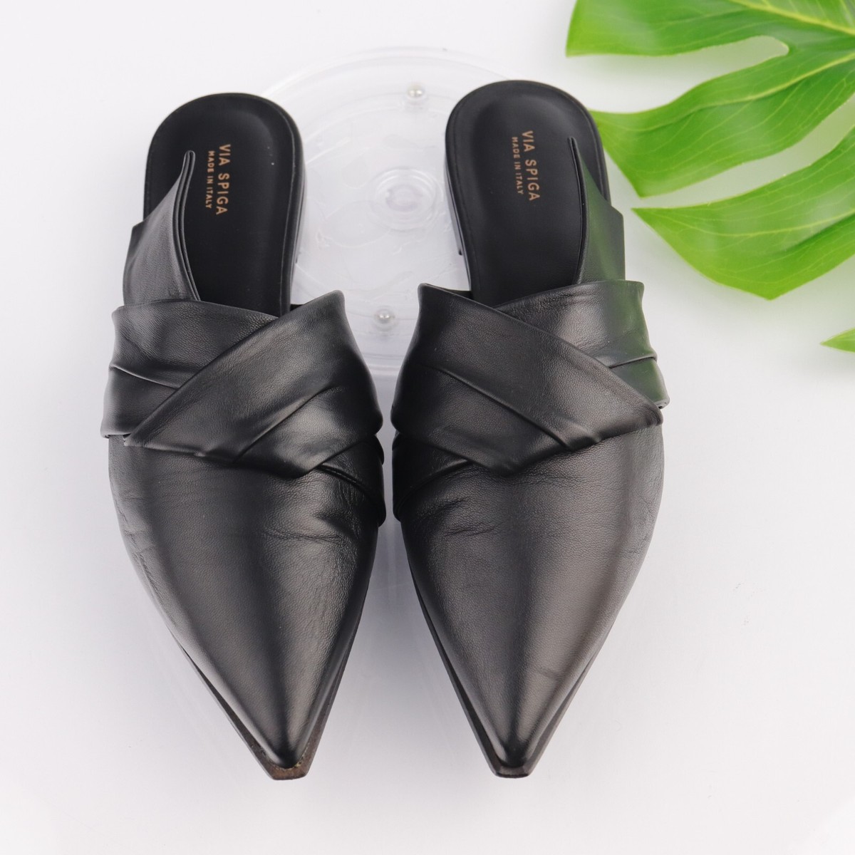 Via Spiga Black Leather Slip-On Mule Via Spiga Womens Rina Mule Size 9 9 (39.5) | Mercari main image 3