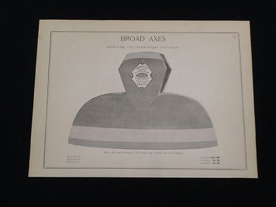 Vntg Broad Axes Warnock & Co 1880-90's Hobbs Hardware Catalog Page HHC