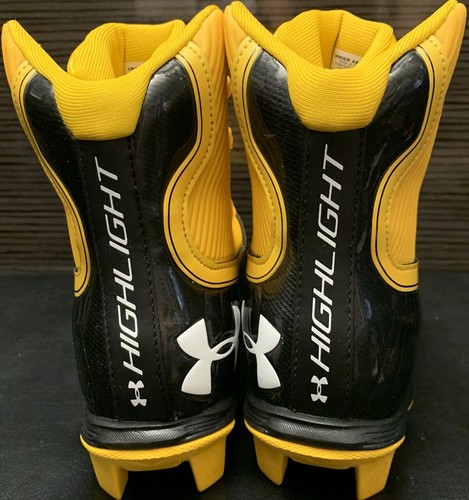 Under Armour Highlight RM jr. Football Cleats Size 4Y Yellow Black 3022817-004 - Picture 3 of 6