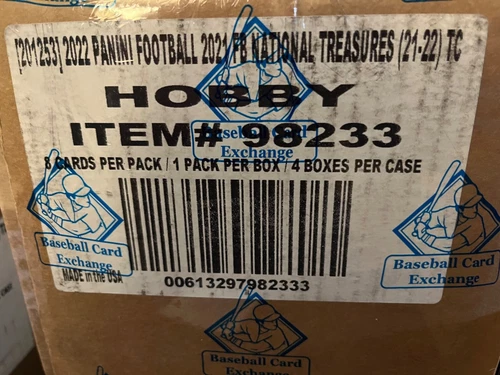 2021 Panini National Treasures Football Hobby 4 Box Case - Sealed BBCE Cert B7