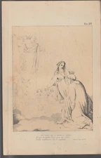 old 7,6 x 11,8 print DANTE divine comedy Paradiso chant XV v 18 Cacciaguida