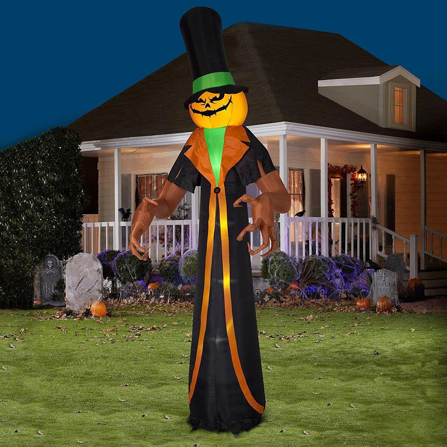 12' LED Pumpkin Scrooge Halloween Inflatable by Gemmy NIB