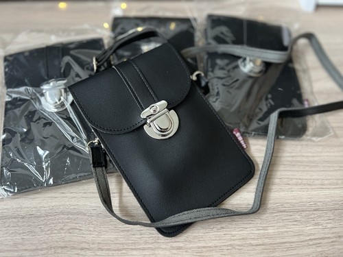 Pantalla Táctil Bandolera Teléfono Celular Cartera Correa para el Hombro Cartera Mujeres Negro Nuevo - Imagen 6 de 9
