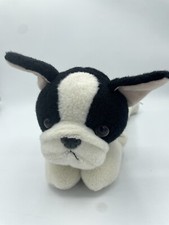 Aurora Boston Terrier Plush Black White Stuffed Animal 11"