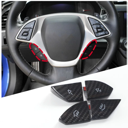 Real Dry Carbon Fiber Full Interior Trim Cover Set Fit For Corvette C7 2014-2019 - Foto 18 di 53