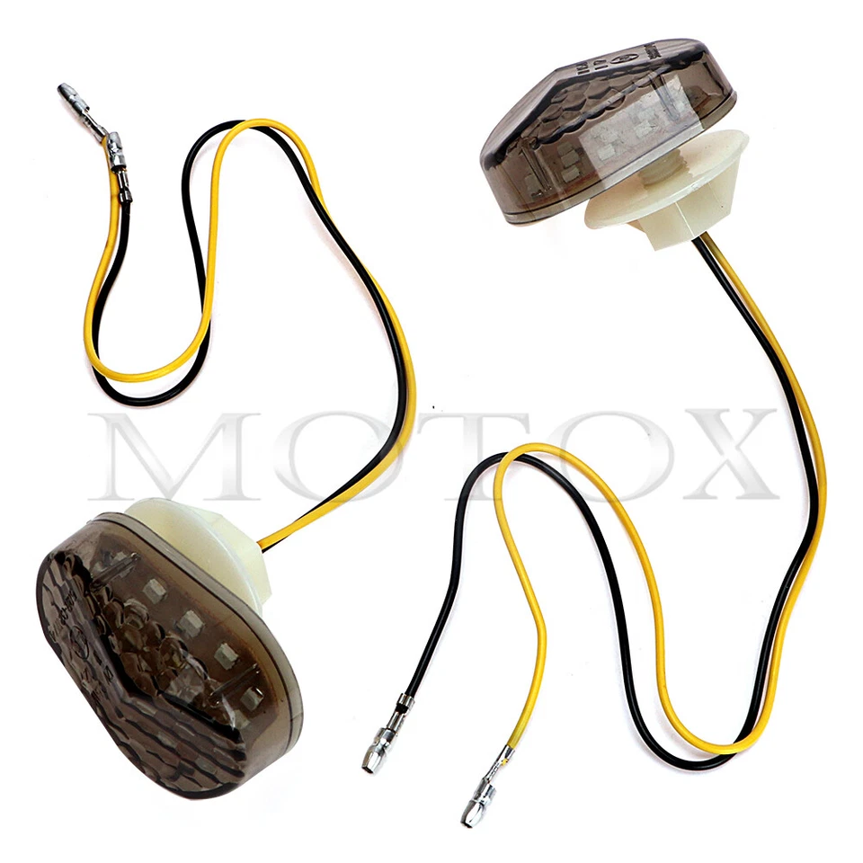 Luces intermitentes indicadoras de señal de giro LED de montaje empotrado ajuste universal para Kawasaki Foto 3 de 4