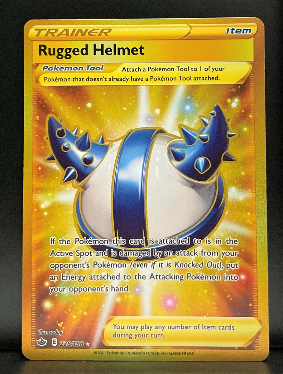Pokemon Card Rugged Helmet 228/198 Gold Secret Rare Chilling Reign