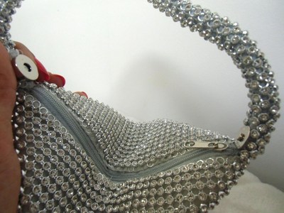 Sac Bourse Doré à Strass - Style Années 20 Pinup - Fourre-tout Soirée - Neuf
