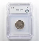 1917-S Indian Head Buffalo Nickel VF30 ICG *3989