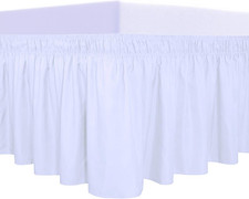 Wrap Around Ruffled Bed Skirt with Adjustable Elastic Belt - 18 Inch Dr