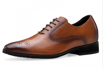 US7.5 CHAMARIPA Elevator Shoes Men tan Leather Dress Shoes 7cm/2.76inches