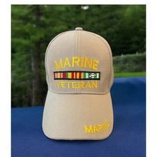 Marine Veteran Baseball Hat Military Gray Stripes Unisex New without Tags