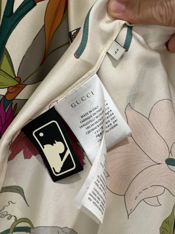 古驰 x 纽约洋基队女式丝绸衬衫 - 限量版 44 XL 码 — 第 2/4 张图片