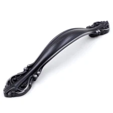 Cabinet Hardware Handle Pull - 5-Pack Black with Grey Line 3" 76mm Hole Cente...