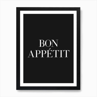 Guten Appetit Kunstdruck gerahmt Wandbild Poster Leinwanddruck Bild