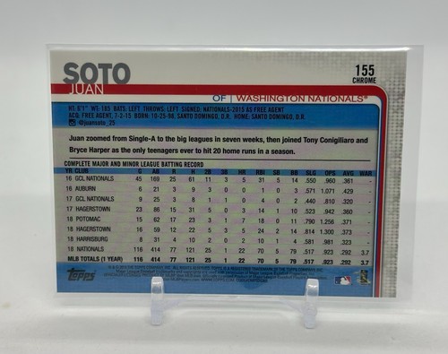 2019 Topps Chrome Juan Soto All Star RC Cup Negative Refractor - Picture 2 of 2