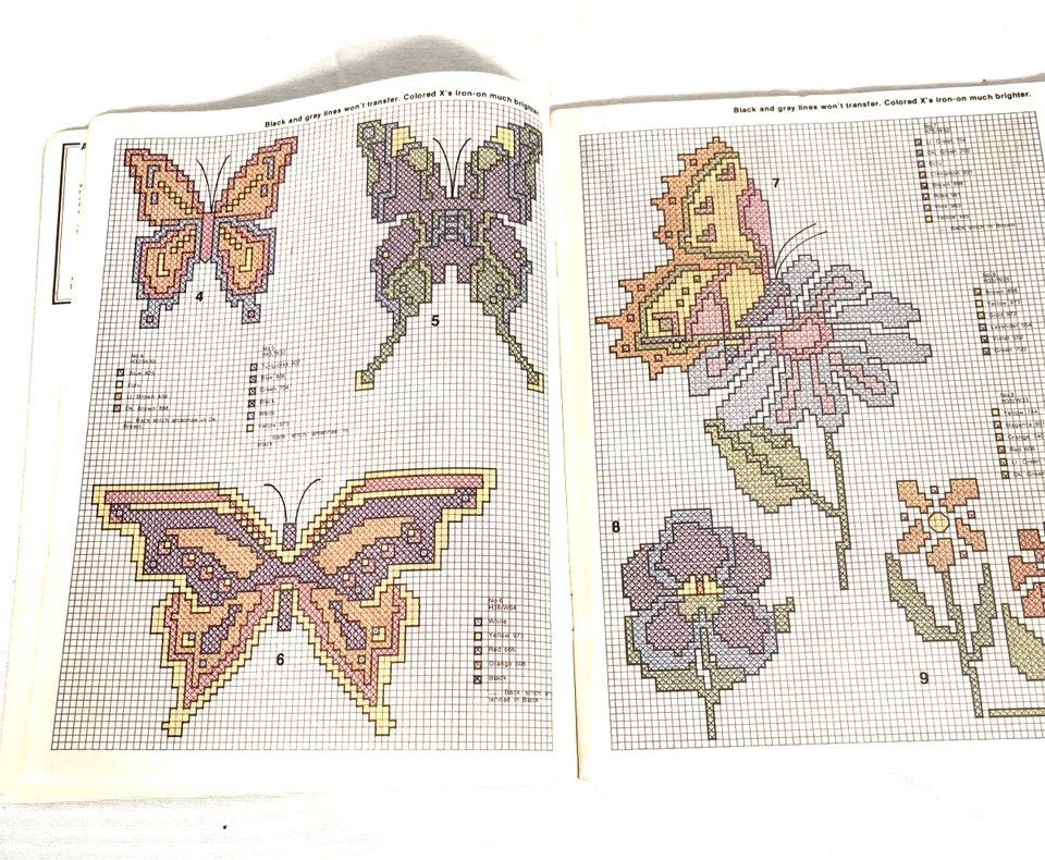 Vintage 1981 Iron-On Transfers for Cross Stitch Book Butterflies Birds & Flowers - Image 3 of 4