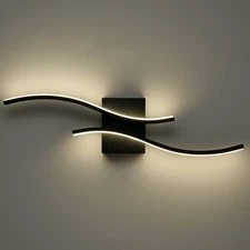 Modern Led Sconce Wall Lighting Indoor 24" Minimalist Industrial Black Wall S...
