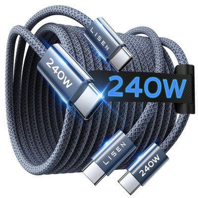 USB C to USB C Cable, 240W C to C Cable Fast Charging [6.6FT, 2 Pack] Type C Cha