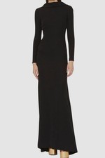 Valentino Women's Black Open-Back Bow Silk Cady Gown A-Line Dress Size 42