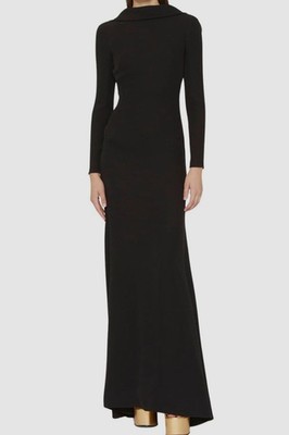 Valentino Cady Gown With Open Back And Bow Detail - Black Valentino Cady Gown With Open Back And Bow Detail - Black