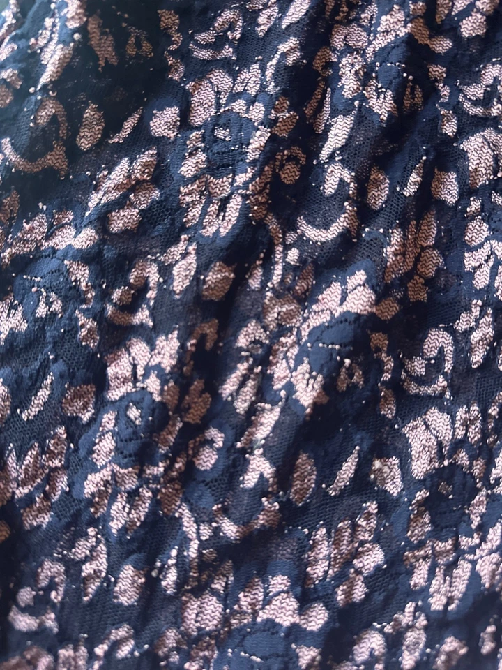 Vestido Hanky Panky Encaje Chemise Talla Pequeña Azul Púrpura Floral Elastizado Foto 2 de 4