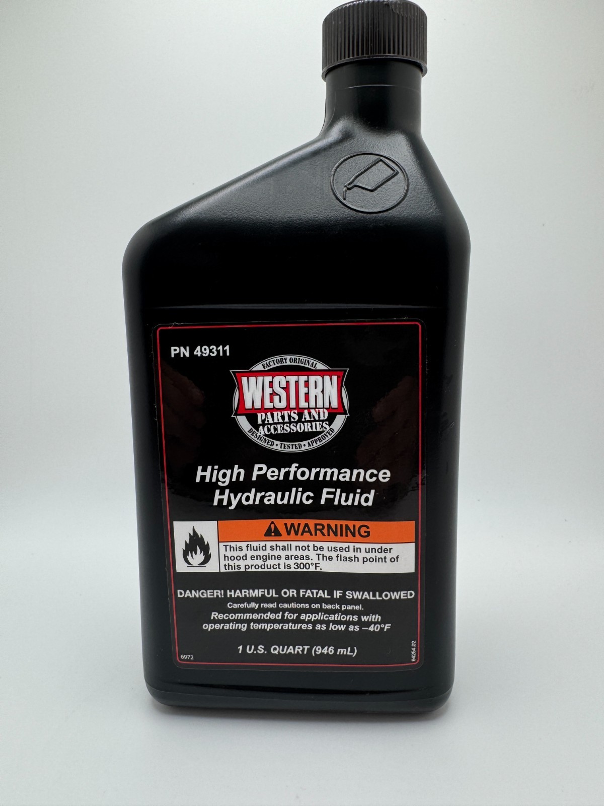 WESTERN SNOW PLOW PART # 49311 - ONE QUART LOW TEMP HYDRAULIC OIL