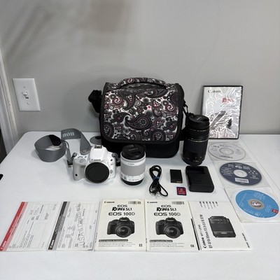 Canon EOS Rebel SL1 DSLR Camera Kit w/ 18-55mm & 75-300mm Lenses + Bag + Extras