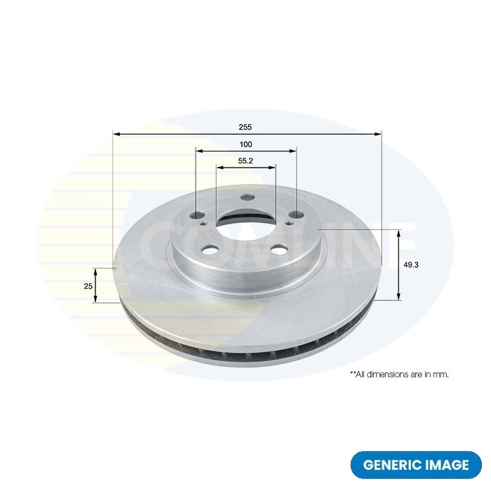 Brake Disc Front Fits Mercedes-Benz A-Class B-Class CLA GLA GLB COMLINE ADC5329V