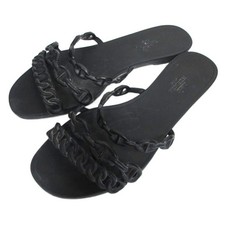 HERMES RIVAGE Rubber Sandals Chaine d'Ancre Black 36 Women
