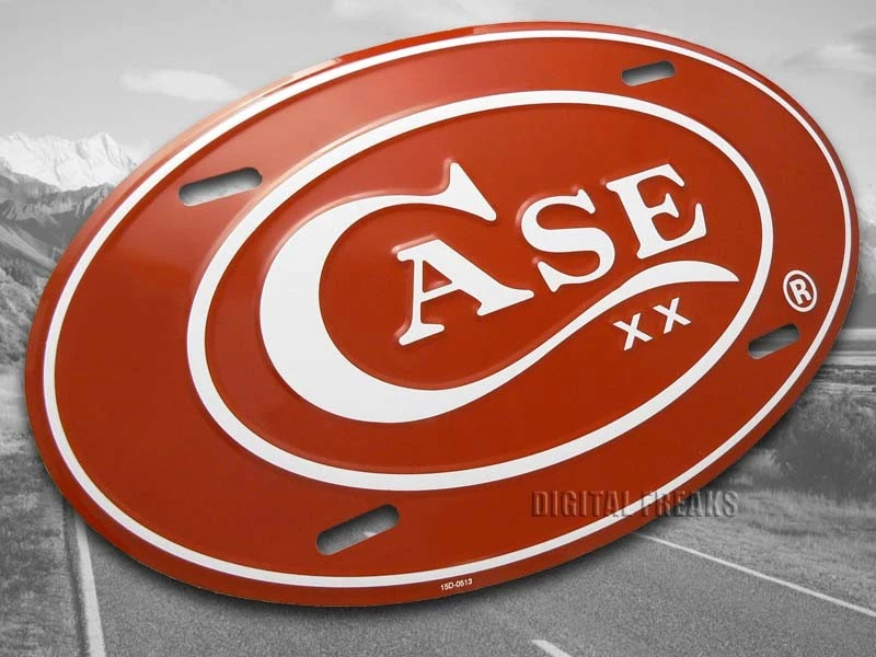 Placa de matrícula Case xx roja ovalada de aluminio en relieve 52441 Foto 2 de 4