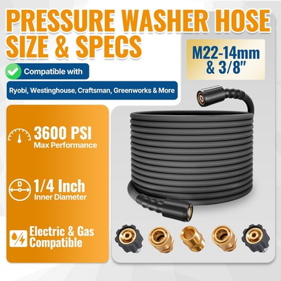 #ad YAMATIC 3600 psi Pressure Washer Hose Kink Resistant Durable Upgraded $36.33