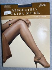 HANES Absolutely Ultra Sheer Control Top Pantyhose Sandalfoot 707 Navy Size F